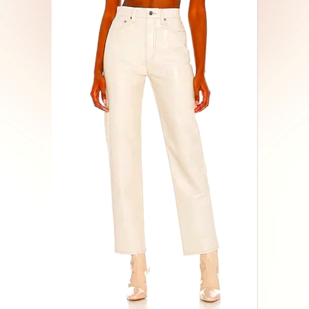 Agolde 90's Pinch Waist Recycled Leather Straight Leg Jeans